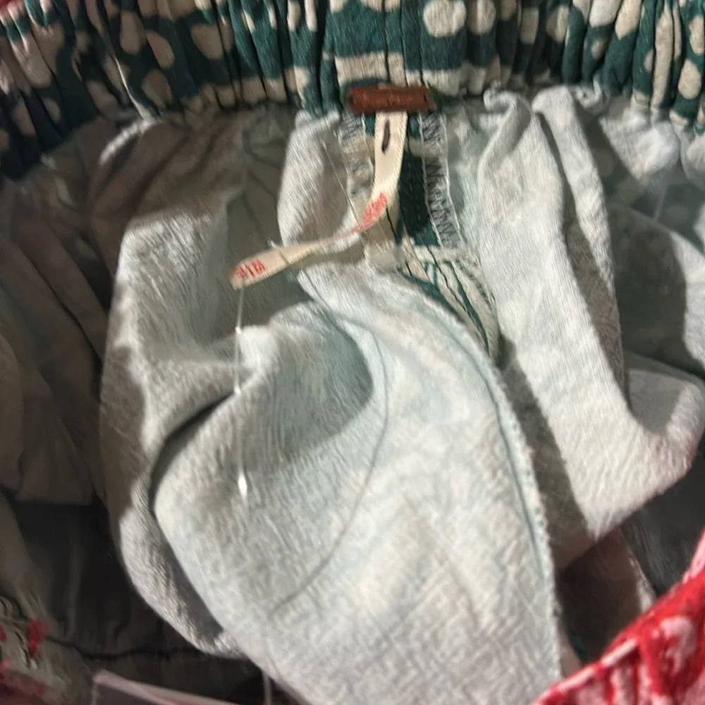 NEW  Free People Women's Red Palm Bay Printed Shortalls